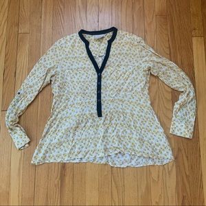 Anthropologie Yellow and Black Blouse